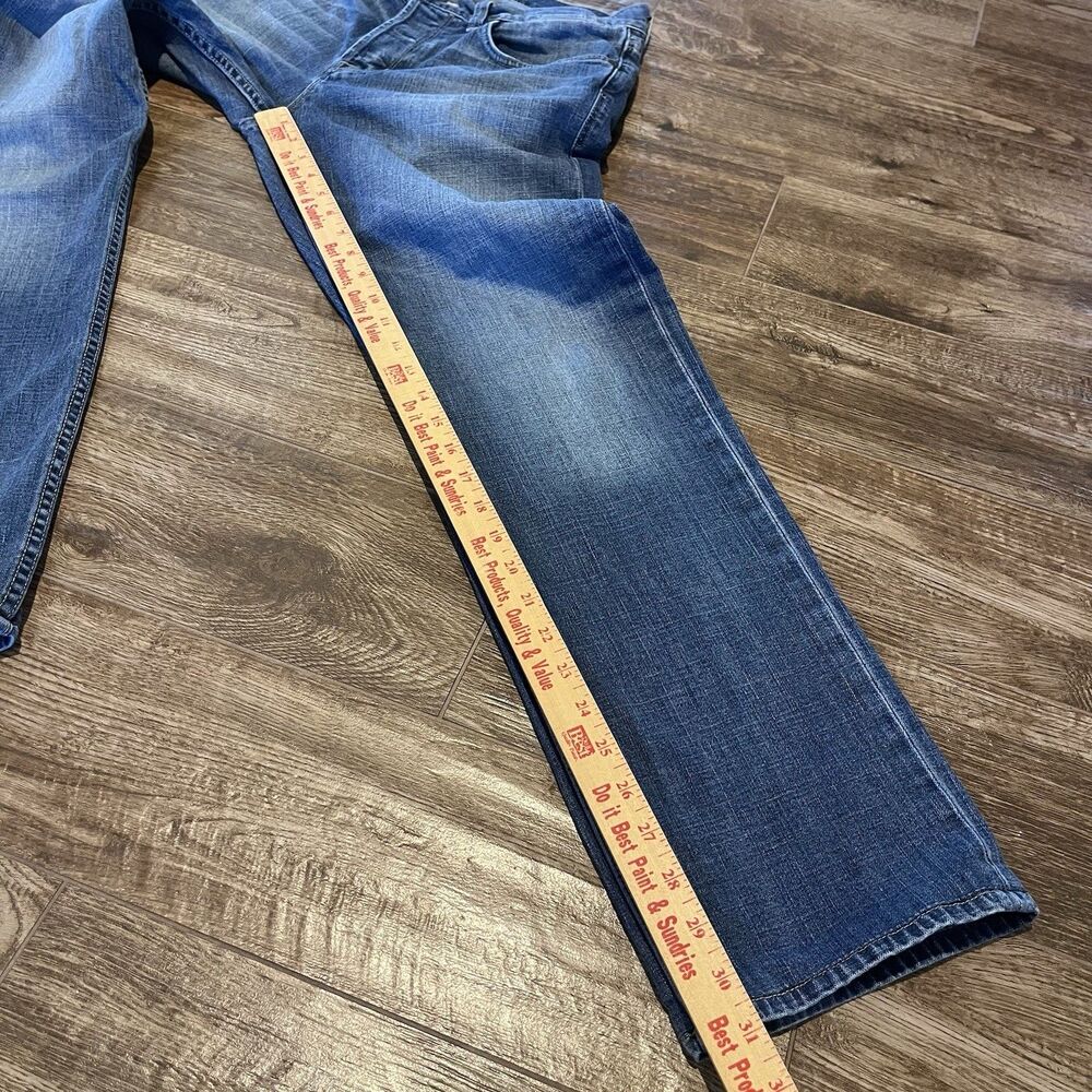 Hudson Jeans Men's Size 34 Blue Denim Byron Straight Leg Distressed 5-Pockets - Picture 13 of 14